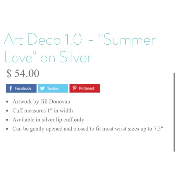 Rustic Cuff Art Deco 1.0 “Summer of Love” on silver Cuff Bracelet - Picture 6 of 6